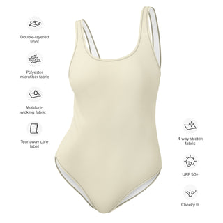 One-Piece Swimsuit - Apricot White FORTITUDE Store