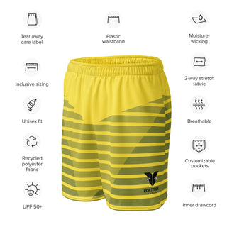 Yellow Print Mesh shorts