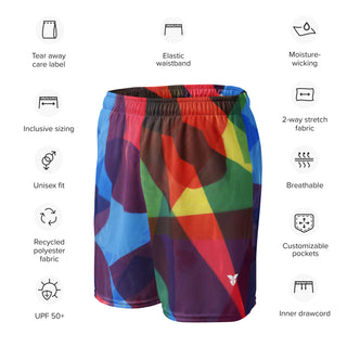 mesh shorts - Geomatry Print FORTITUDE Store