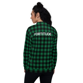 Women's Bomber Jacket - Green Checked