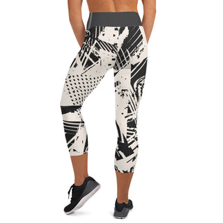 Yoga Capri Leggings - Charcoal Cream Fusion FORTITUDE Store