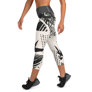 Yoga Capri Leggings - Charcoal Cream Fusion FORTITUDE Store