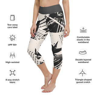 Yoga Capri Leggings - Charcoal Cream Fusion FORTITUDE Store