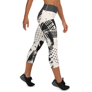 Yoga Capri Leggings - Charcoal Cream Fusion FORTITUDE Store