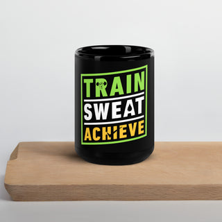 Train Hard - Black Glossy Mug