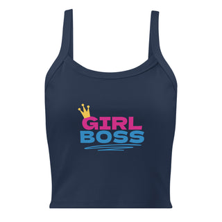 Boss Women’s micro-rib tank top - Navy Blue FORTITUDE Store